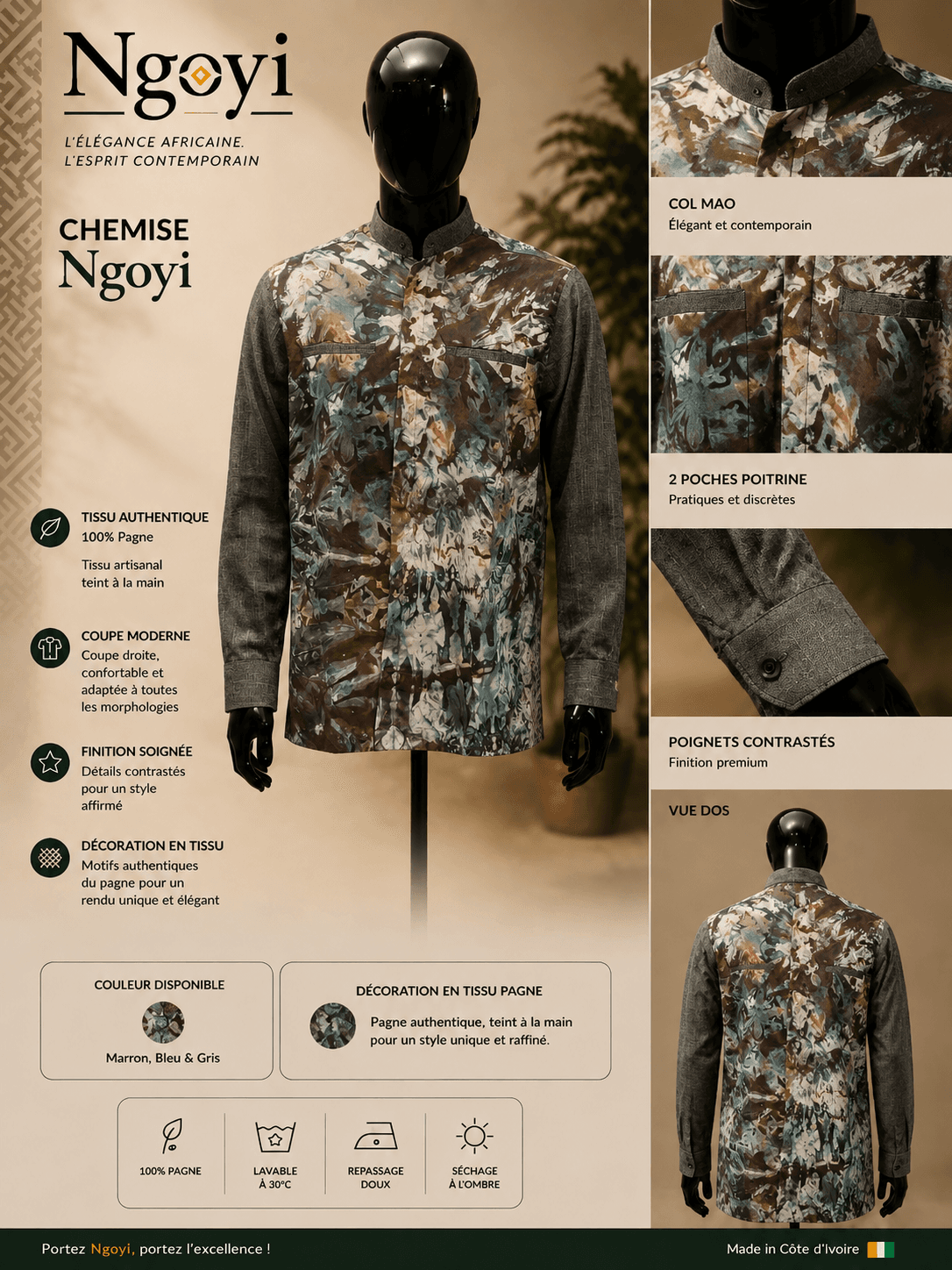 Chemise Boubou Court Nkembo